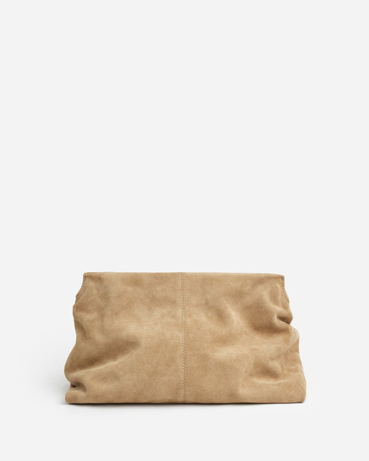 Clay Clutch Suede Sand